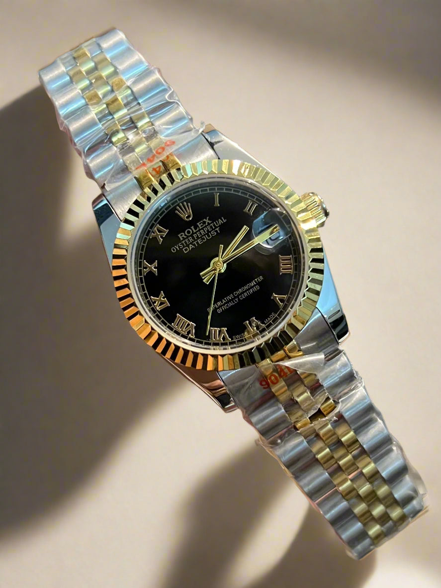 Ladies Two Tone Datejust Black Dial (Master Grade)