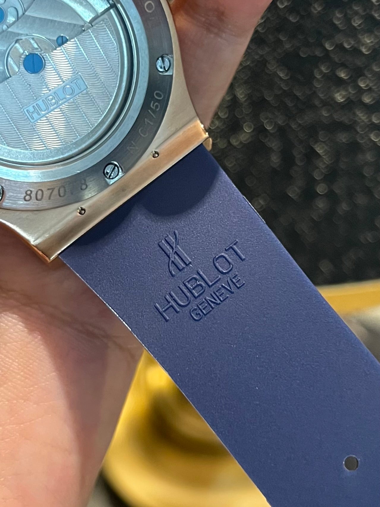 Blue With Rose Gold PendulumAutomatic Silicone Strap