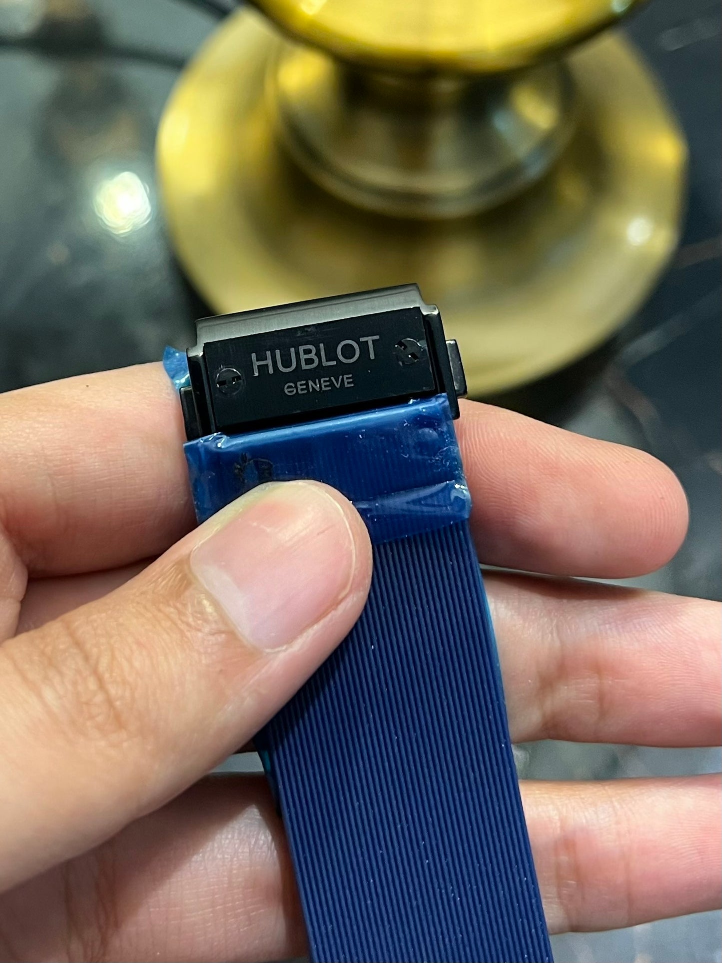 Blue Black Pendulum Automatic Silicone Strap