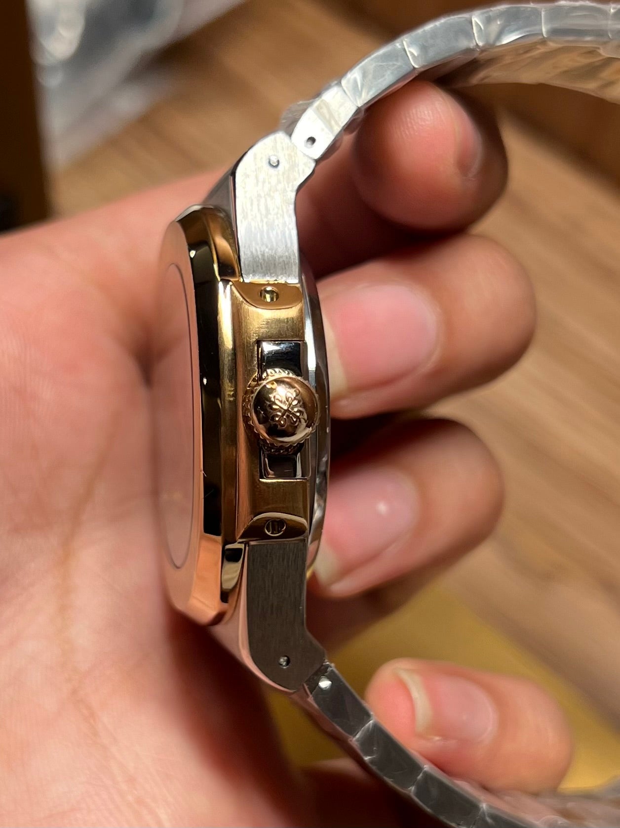 Two Tone Rose Gold Balck Dial Automatic