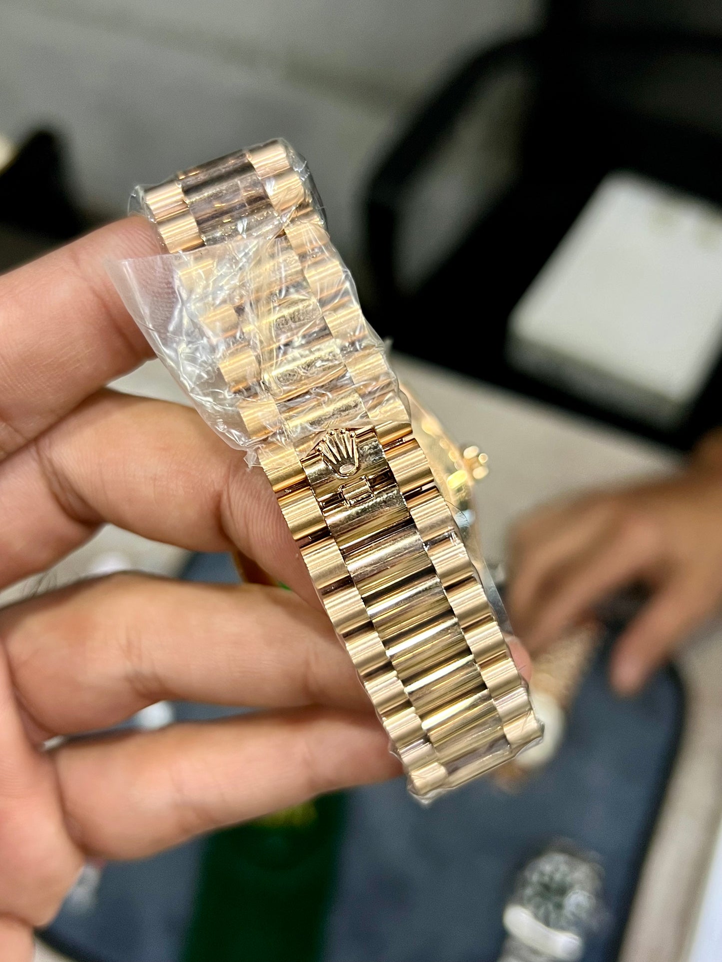 Rose Gold Day Date Smokey Dial