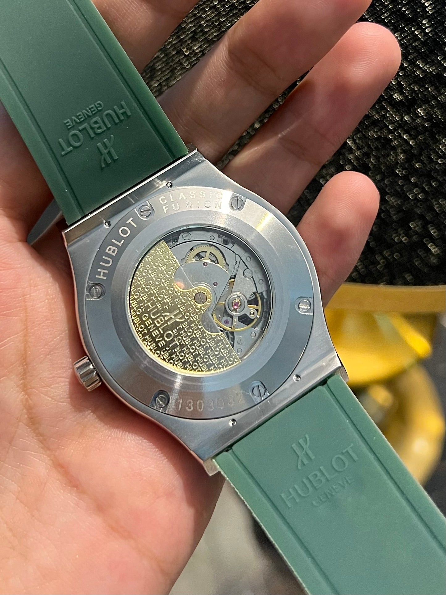 Green Side Pendulum Automatic Silicone Strap