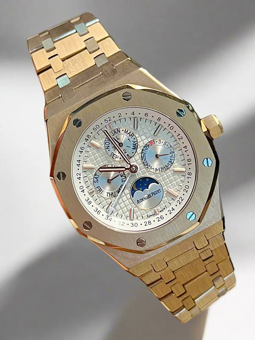 AP Rose Gold Moonphase Automatic White Dial
