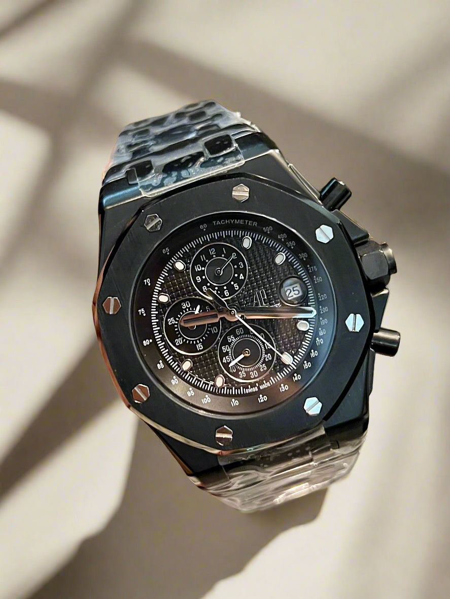 AP Black Chronograph Black Dial