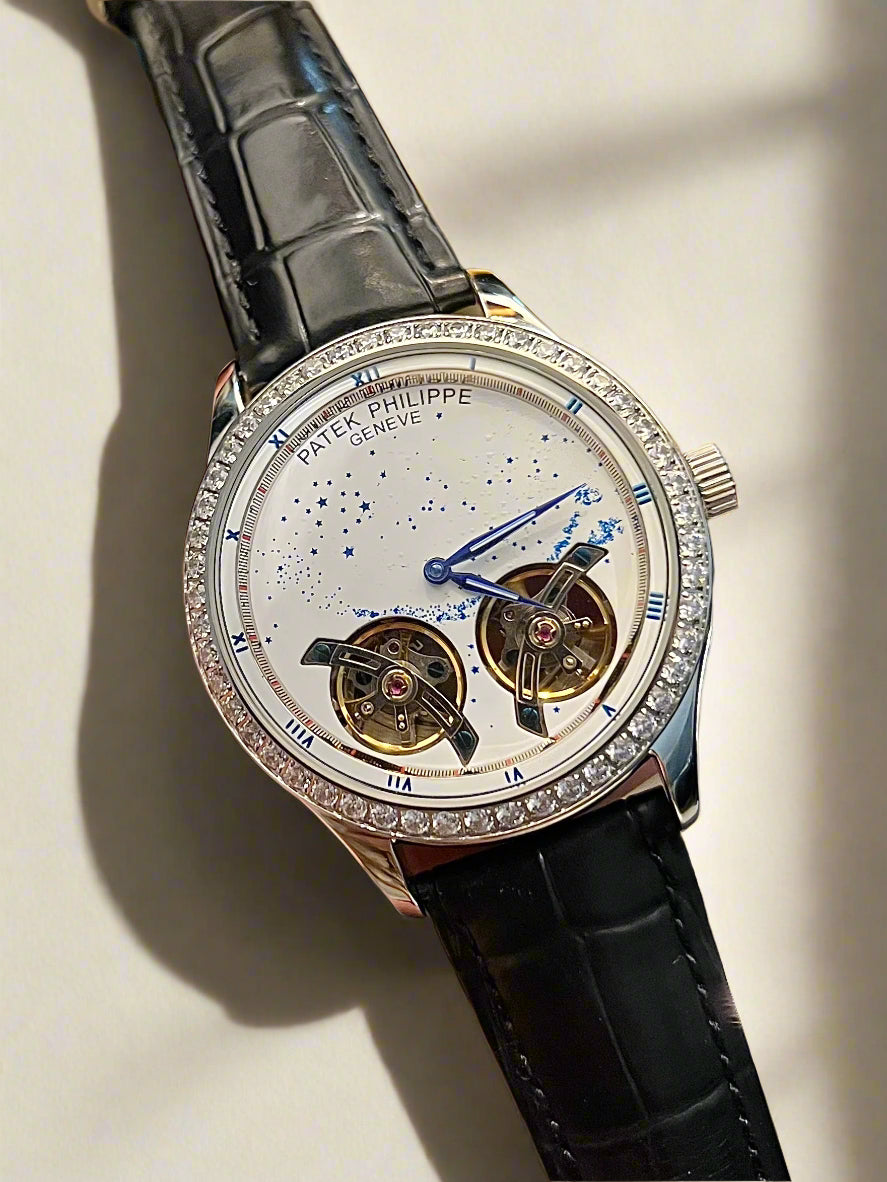 Double Pendulum Automatic Stone White Dial