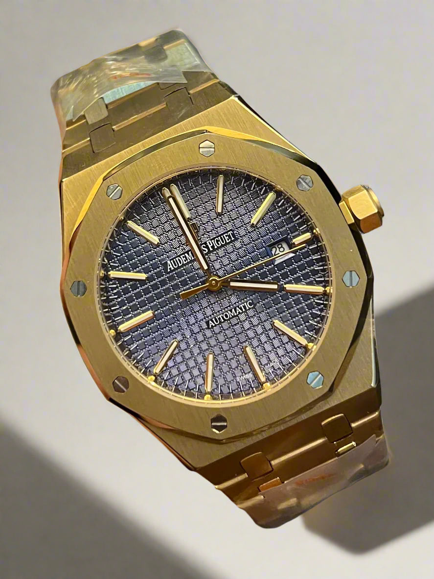 AP Golden Automatic Blue Text Dial