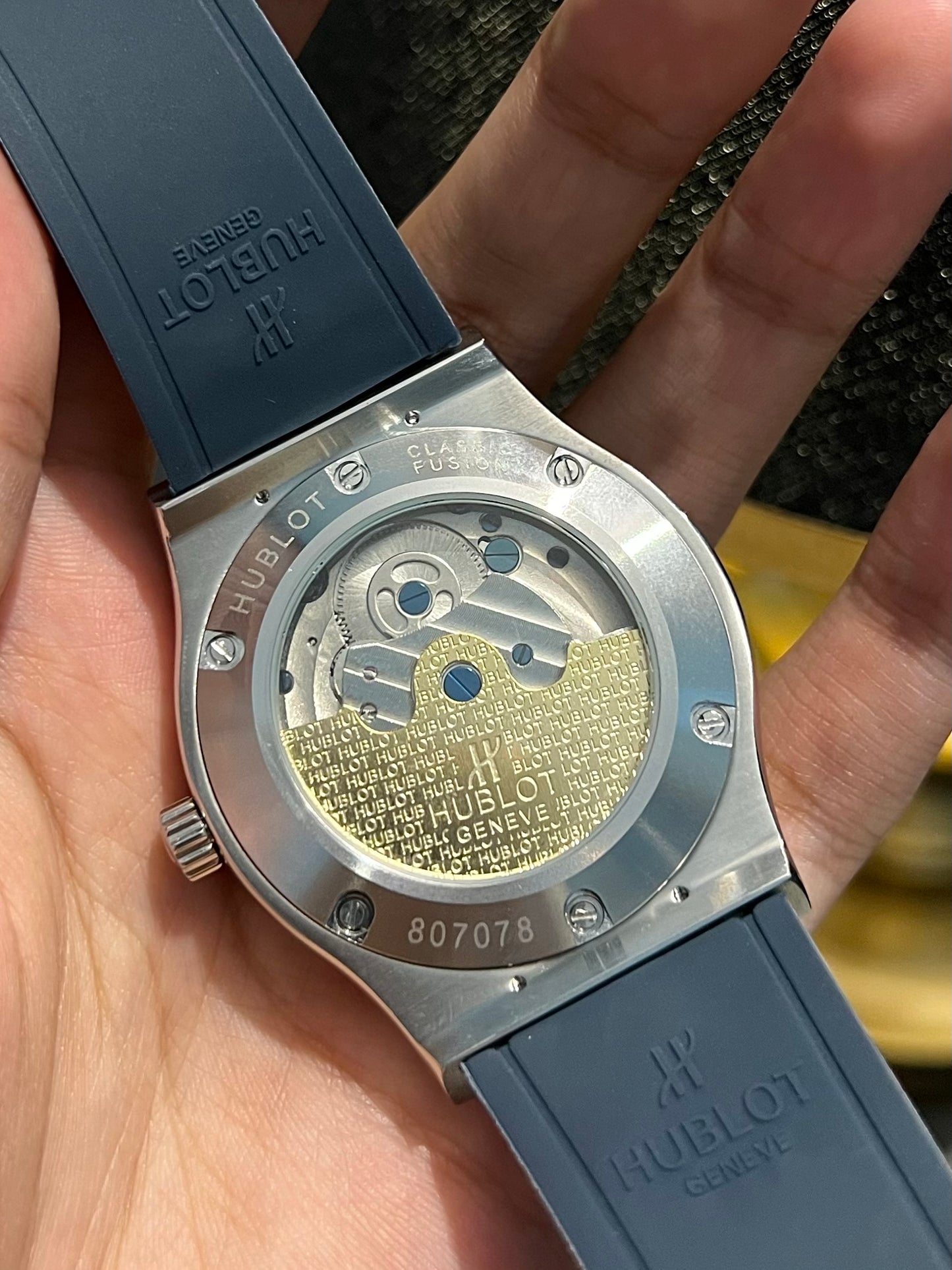 Navy Blue Pendulum Automatic Silicone Strap