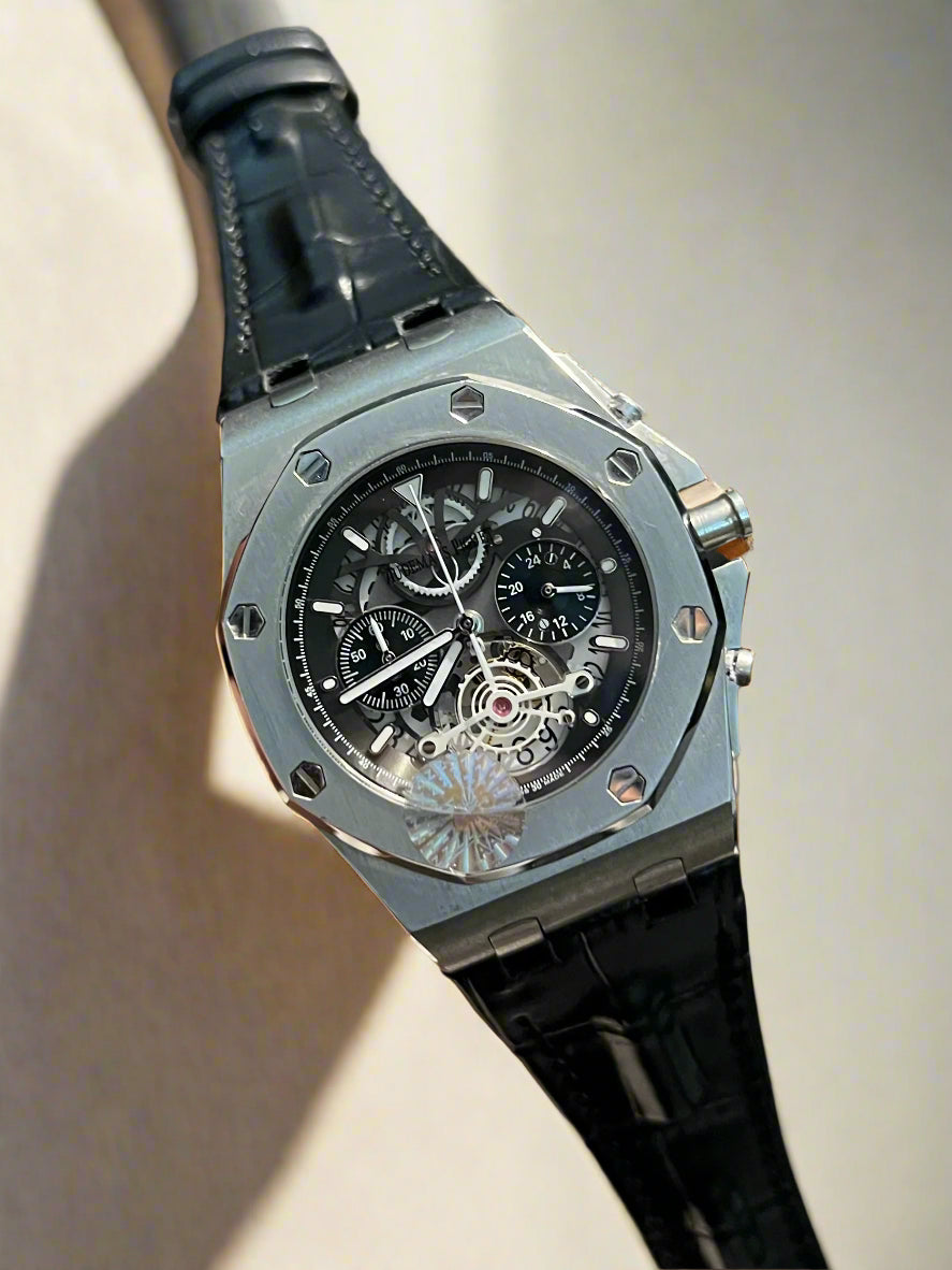 AP Silver Chronograph With Black Dial