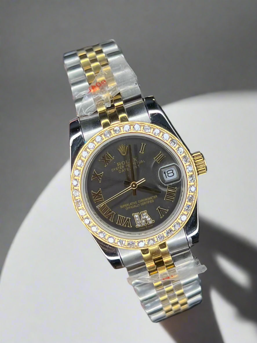 Ladies Two Tone Datejust Grey Stone Dial (Master Grade)