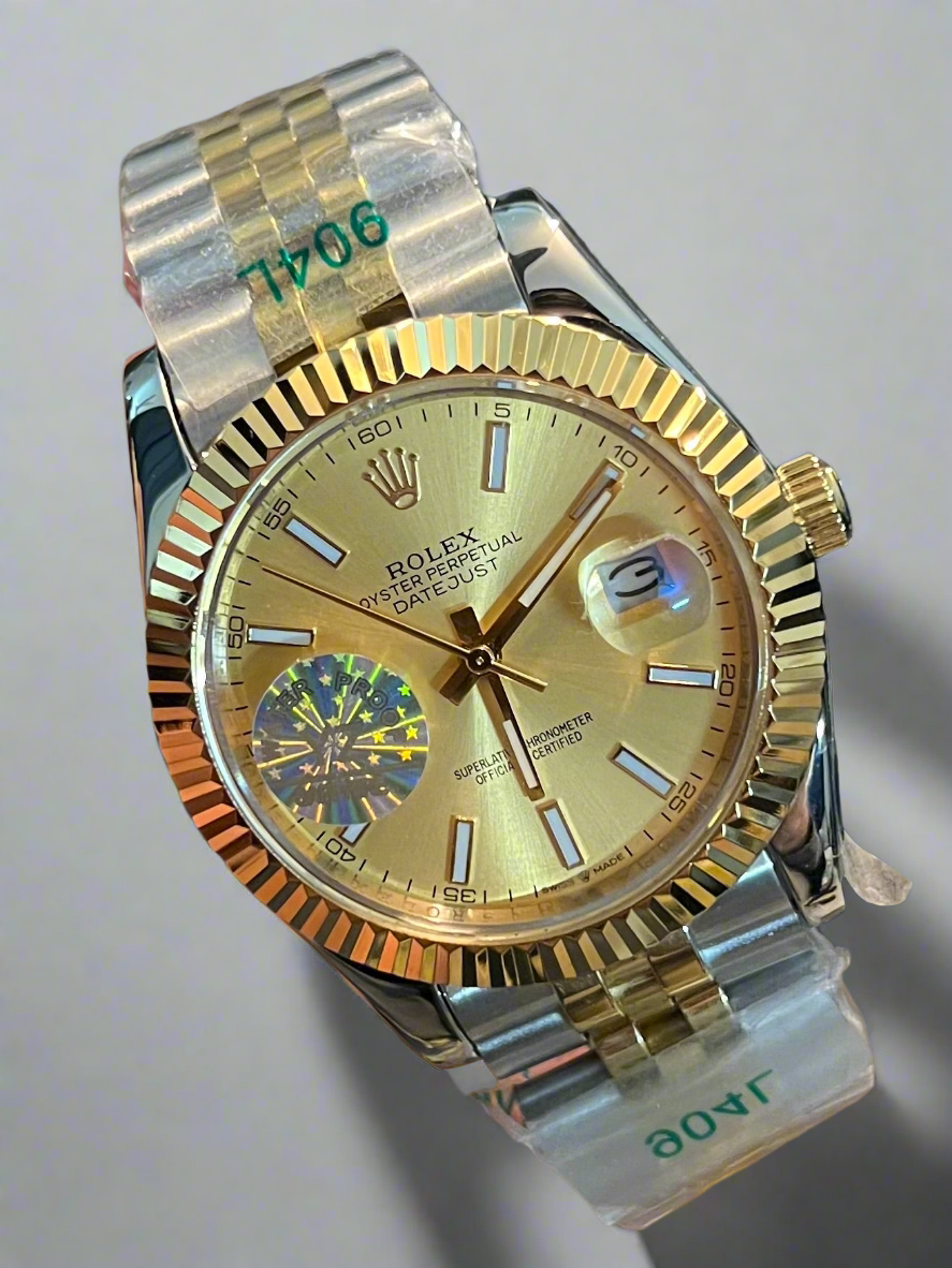 Two Tone Datejust Golden Dial Automatic (Italian Made)