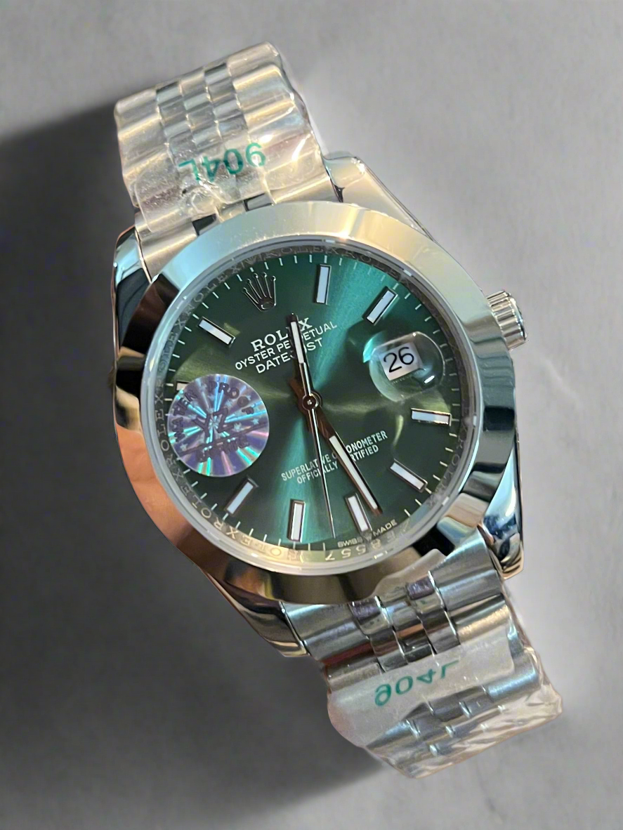 Silver Datejust Green Dial Automatic (Italian Made)