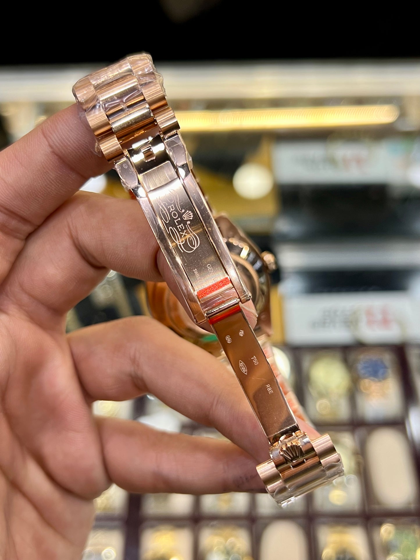 Stone Rose Gold Day Date Smokey Dial