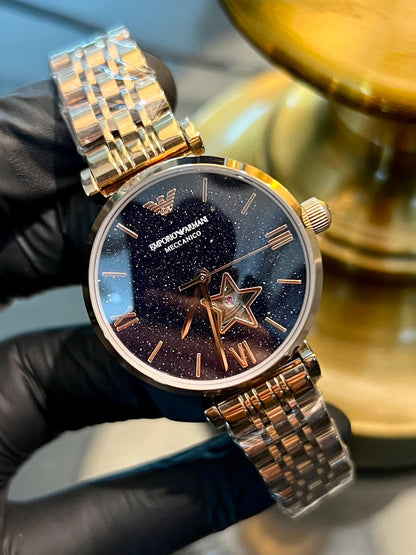 Emporio Armani Rose Gold Automatic Galaxy Dial