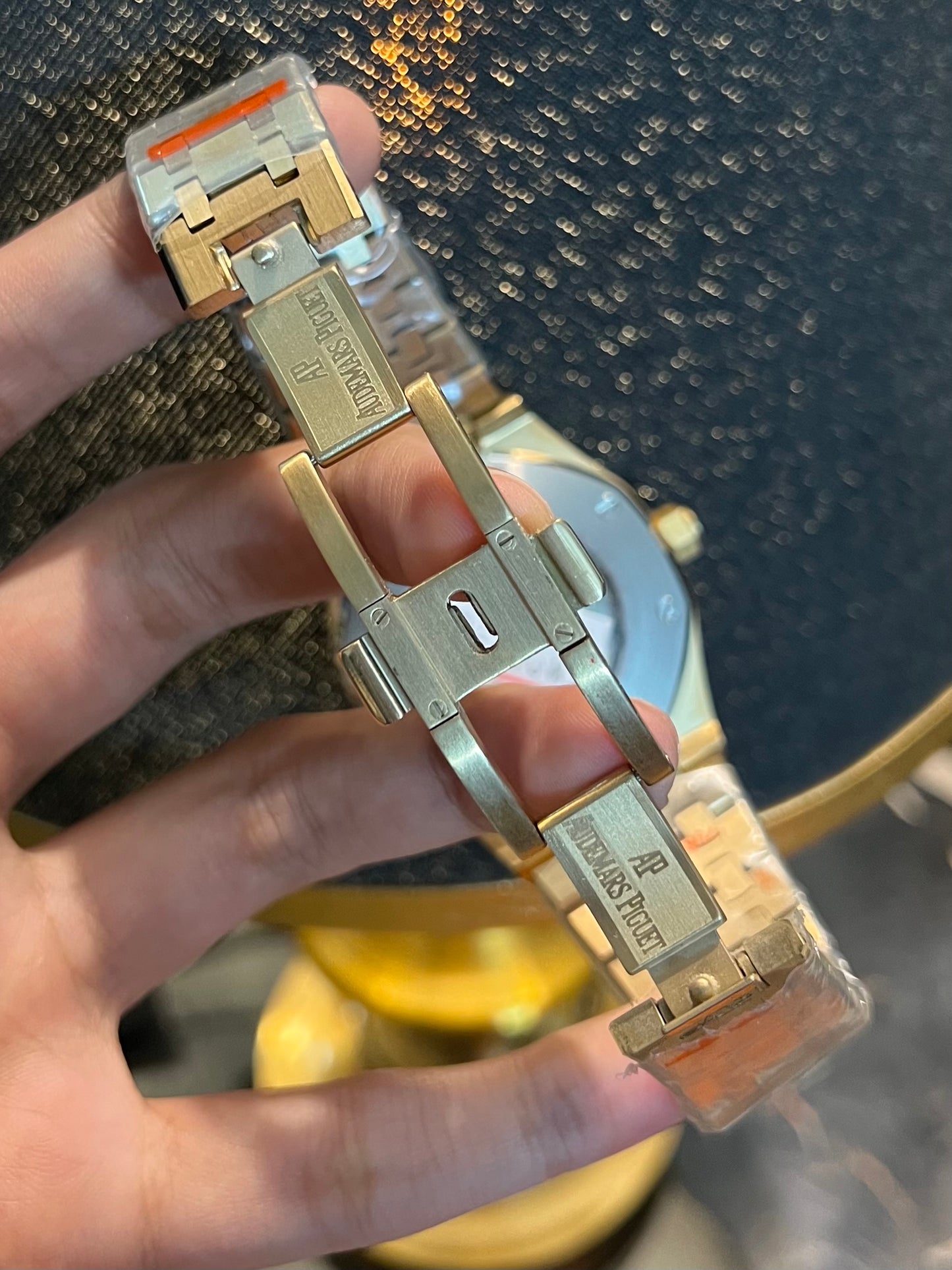 AP GOLDEN AUTO BLACK TEXT DIAL