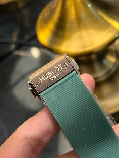 Green With Rose Gold PendulumAutomatic Silicone Strap