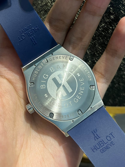 Blue Plain Dial Automatic Silicone Strap