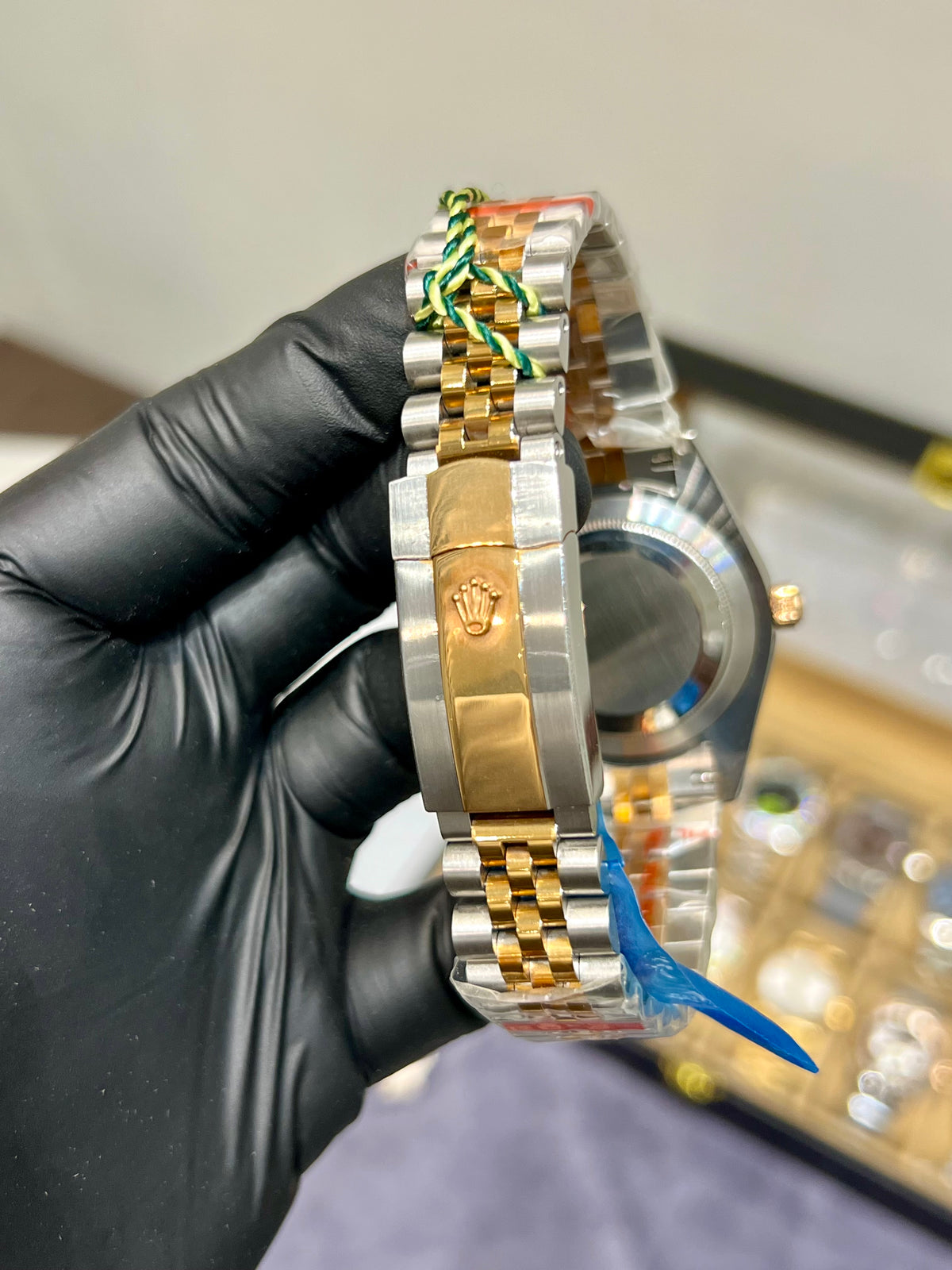 Two Tone Rose Gold Automatic Blue Dial