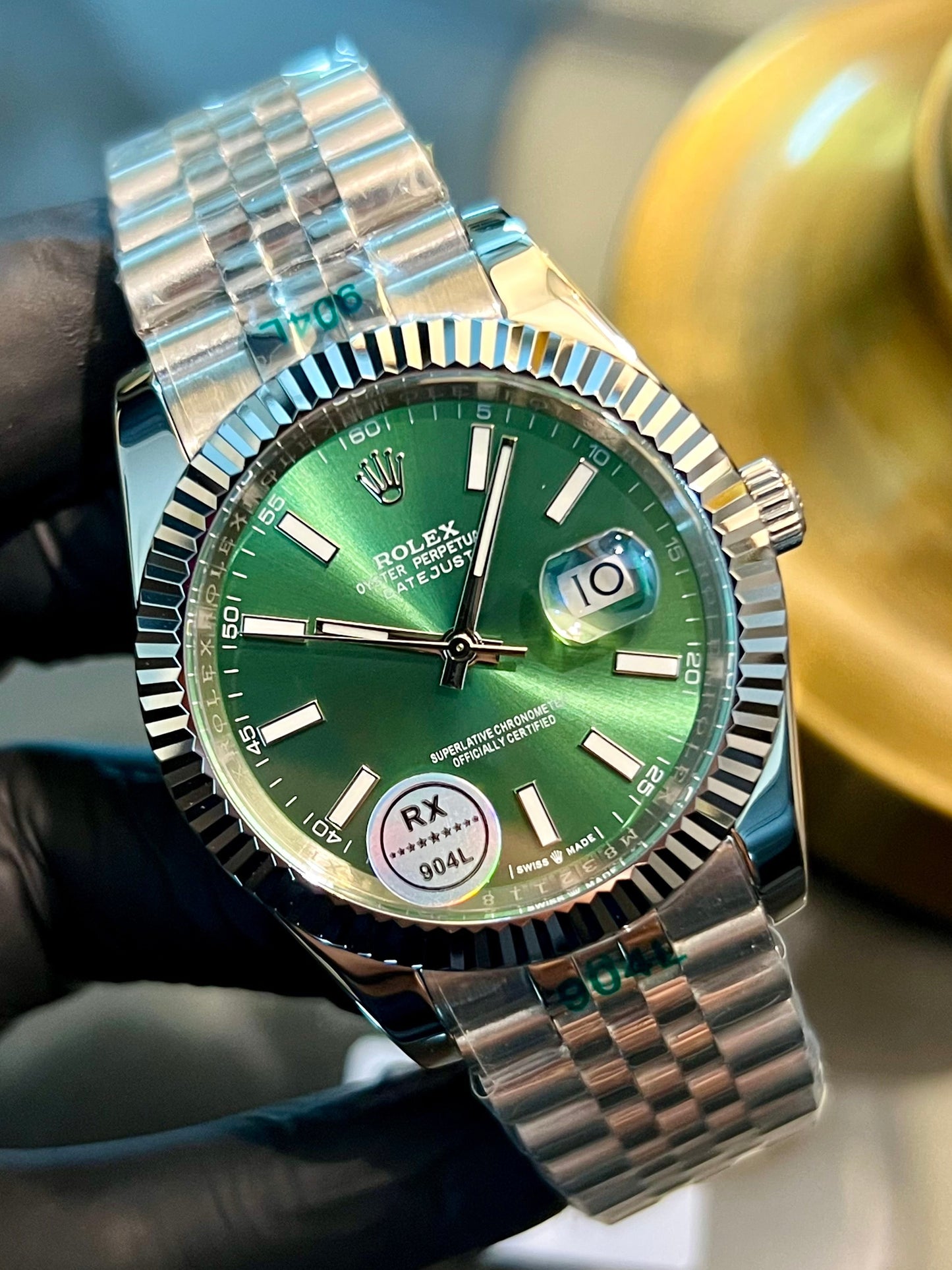 Silver Automatic Datejust Green Dial (Mini Super Clone)