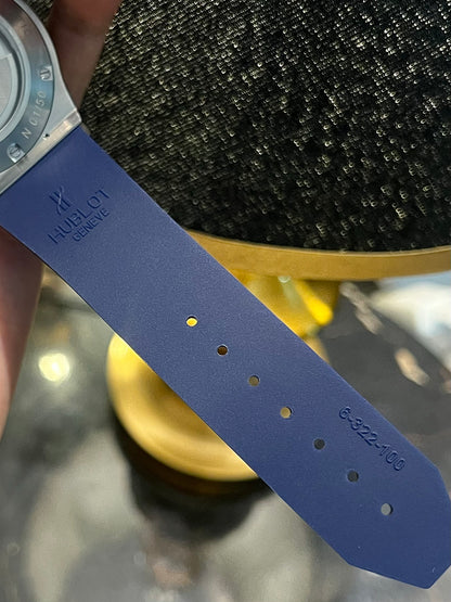 Blue Plain Dial Automatic Silicone Strap