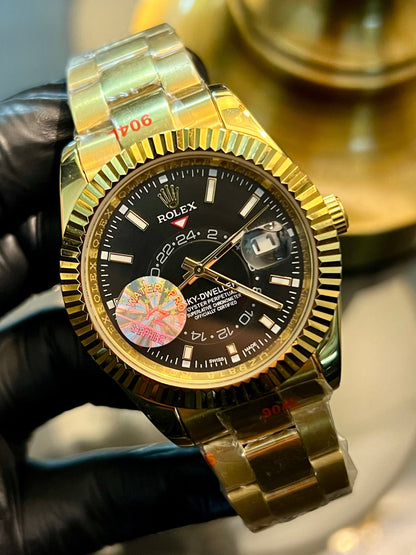 Golden Sky-Dweller Black Dial Automatic (Italian Grade)