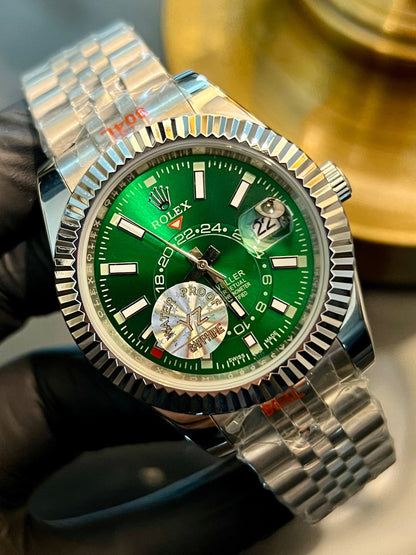 Silver Sky-Dweller Green Dial Automatic (Italian Grade)