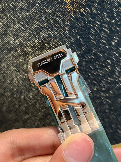 Green With Rose Gold PendulumAutomatic Silicone Strap