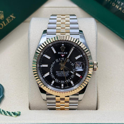 Two Tone Sky-Dweller With Black Dial Automatic