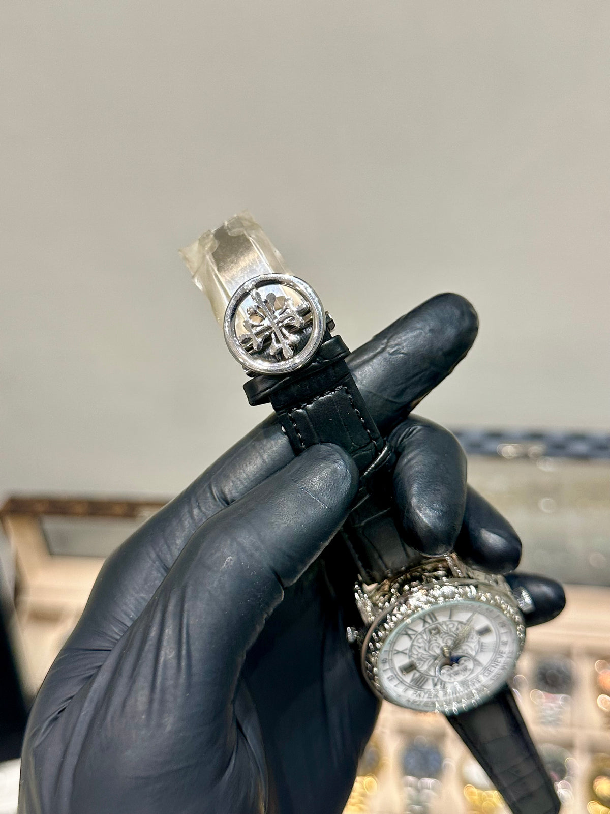 Double Face Black Leather Strap