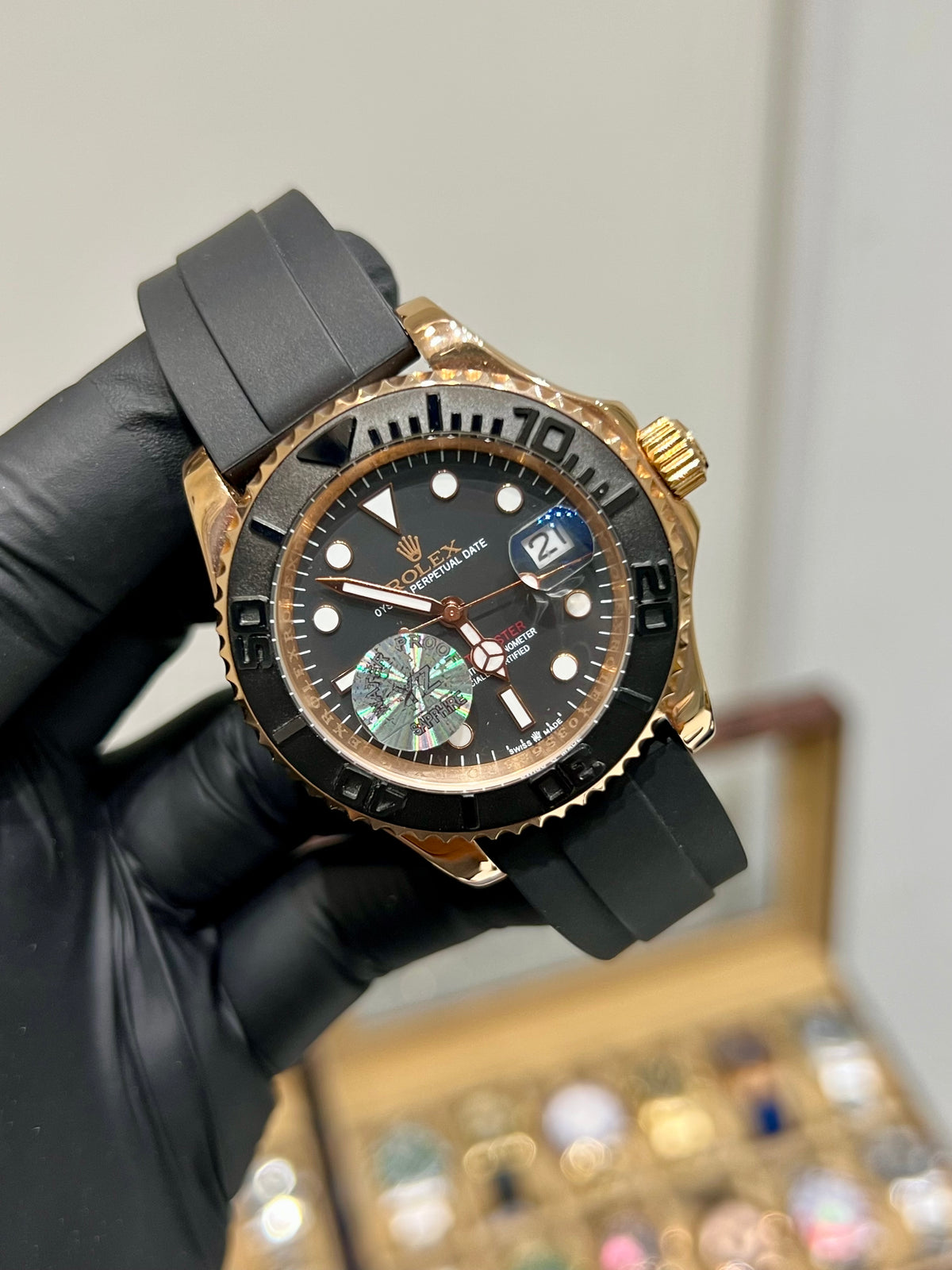 Yatch-Master Automatic Rose Gold with Black Dial