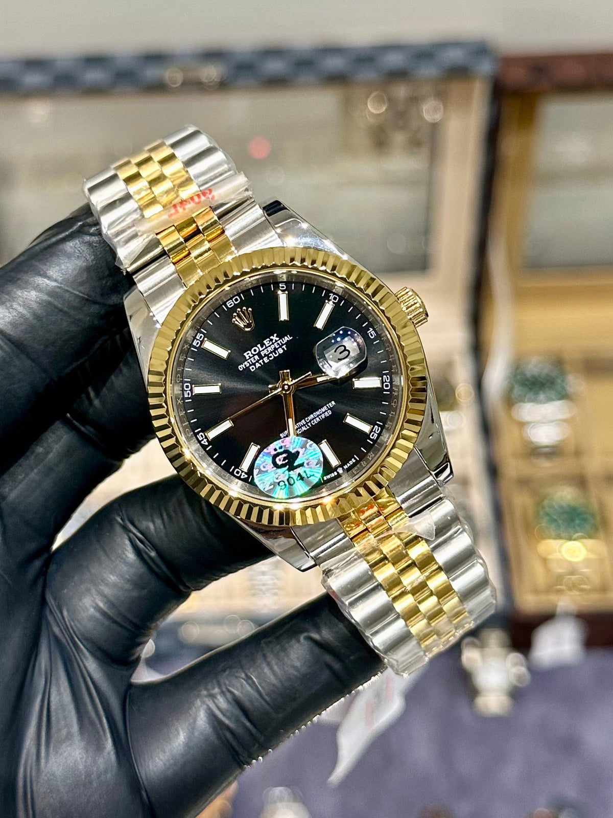 Two Tone With Black Dial (Mini Super Clone)