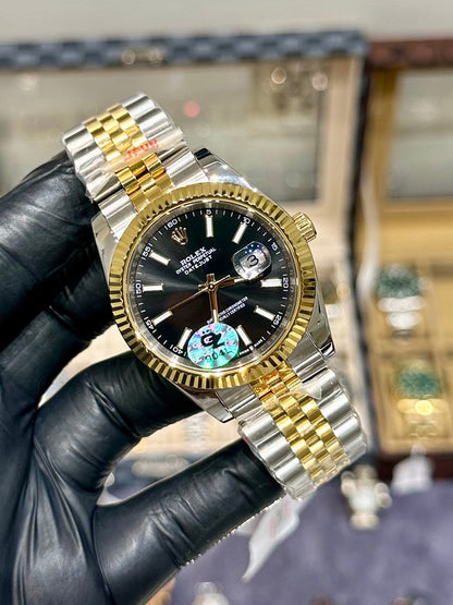 Two Tone With Black Dial (Mini Super Clone)