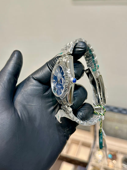 Silver With Blue Dial (Mini Super Clone)