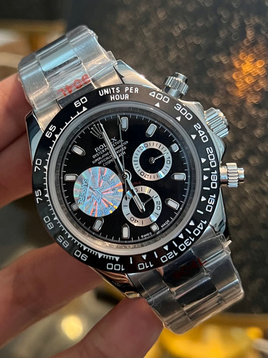 Daytona Automatic Black with Silver (Italian Grade)