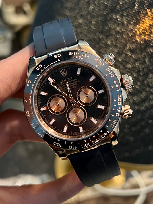 Daytona Automatic Rose Gold With Black Dial (Master Grade)