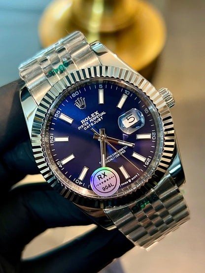 Silver Automatic Datejust Blue Dial (Mini Super Clone)