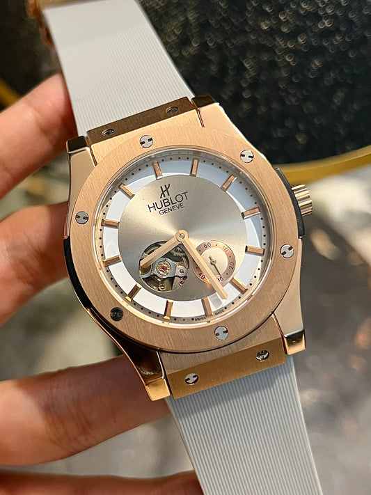 Grey Side Pendulum Automatic Silicone Strap