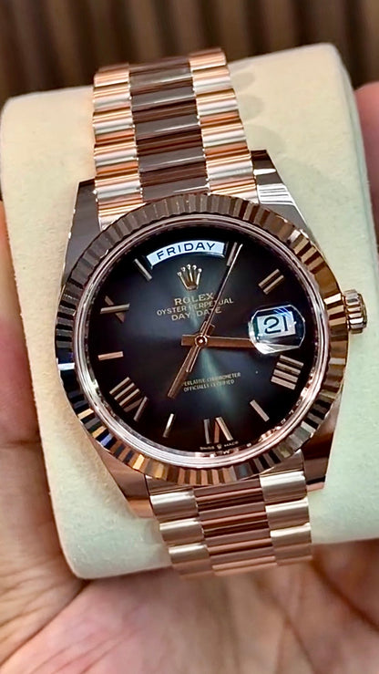 Rose Gold Day & Date Ombre Automatic