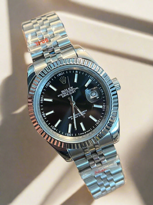 Silver Datejust Black Dial (Italian Grade)
