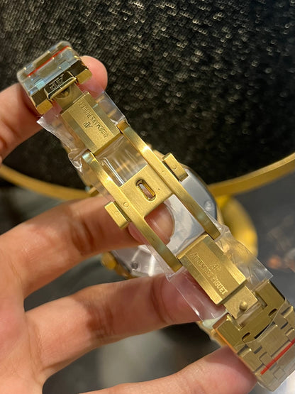 AP Golden Chronograph Rainbow Stone Blue Dial