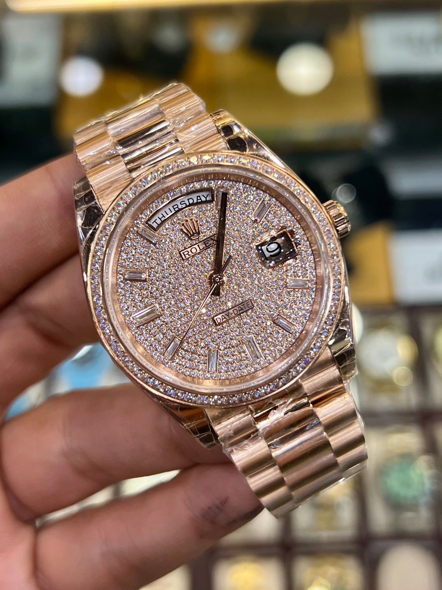 Stone Light Rose Gold Day Date