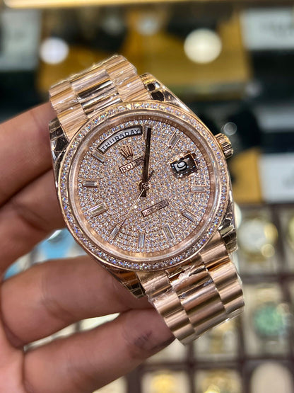 Stone Light Rose Gold Day Date