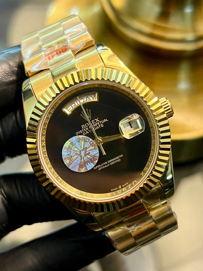 Golden Automatic Day & Date Black Dial (Italian Grade)