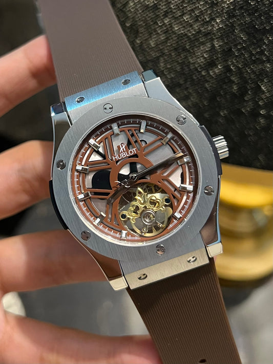 Brown Pendulum Automatic Silicone Strap