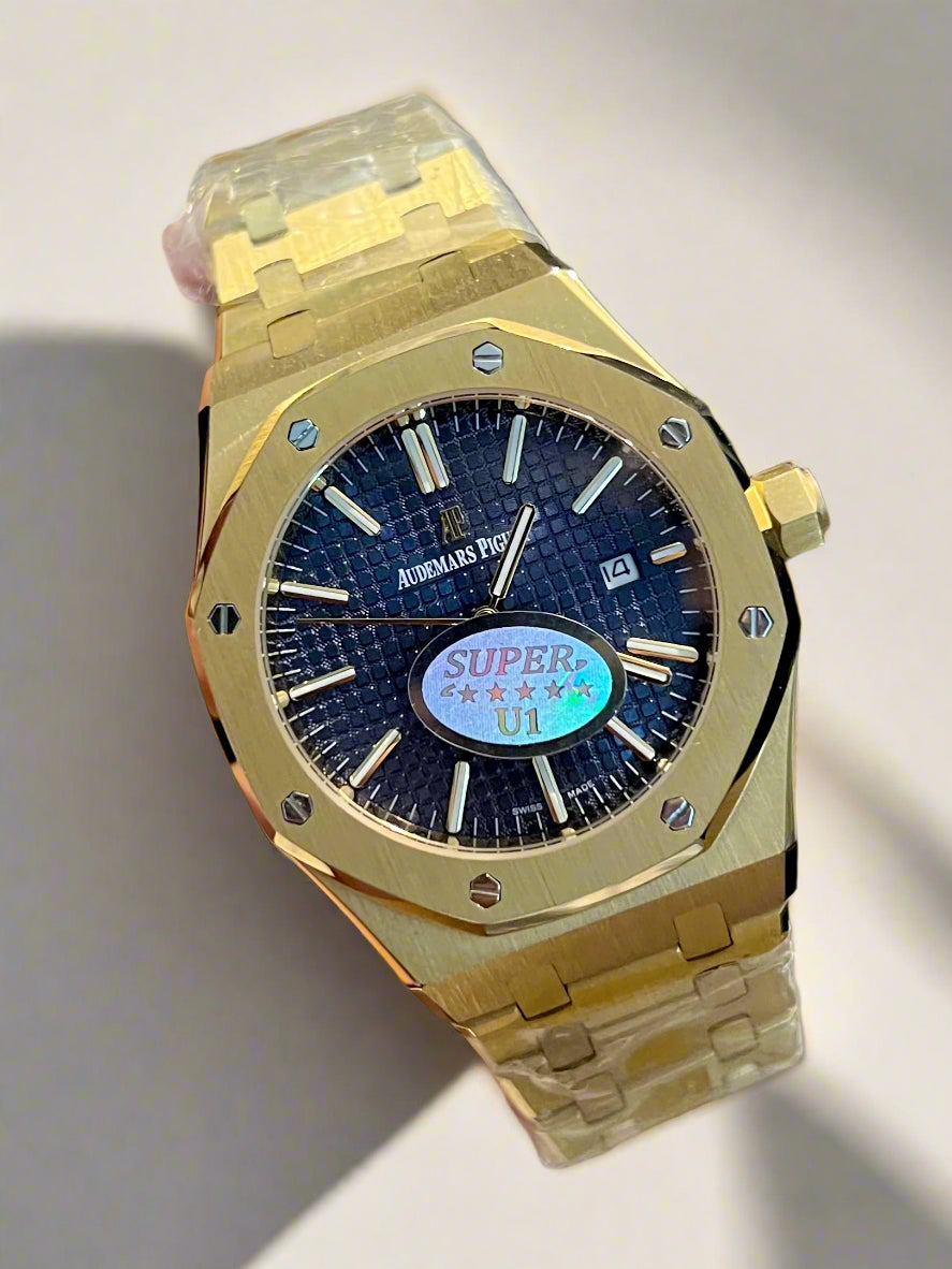 AP GOLDEN AUTO BLACK TEXT DIAL