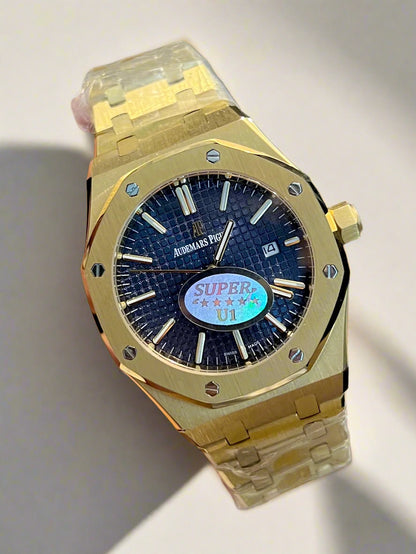 AP GOLDEN AUTO BLACK TEXT DIAL