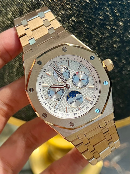 AP Rose Gold Moonphase Automatic White Dial