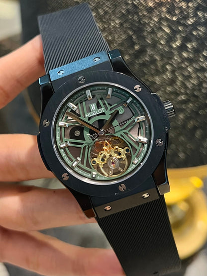 Black Pendulum Automatic Silicone Strap