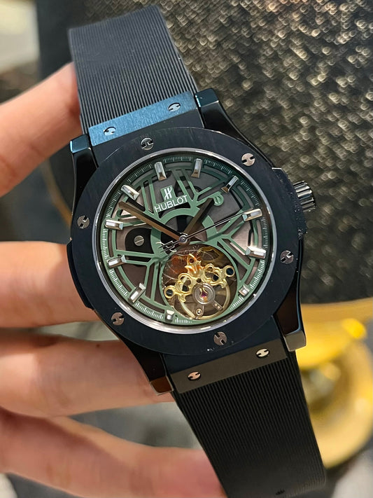Black Pendulum Automatic Silicone Strap