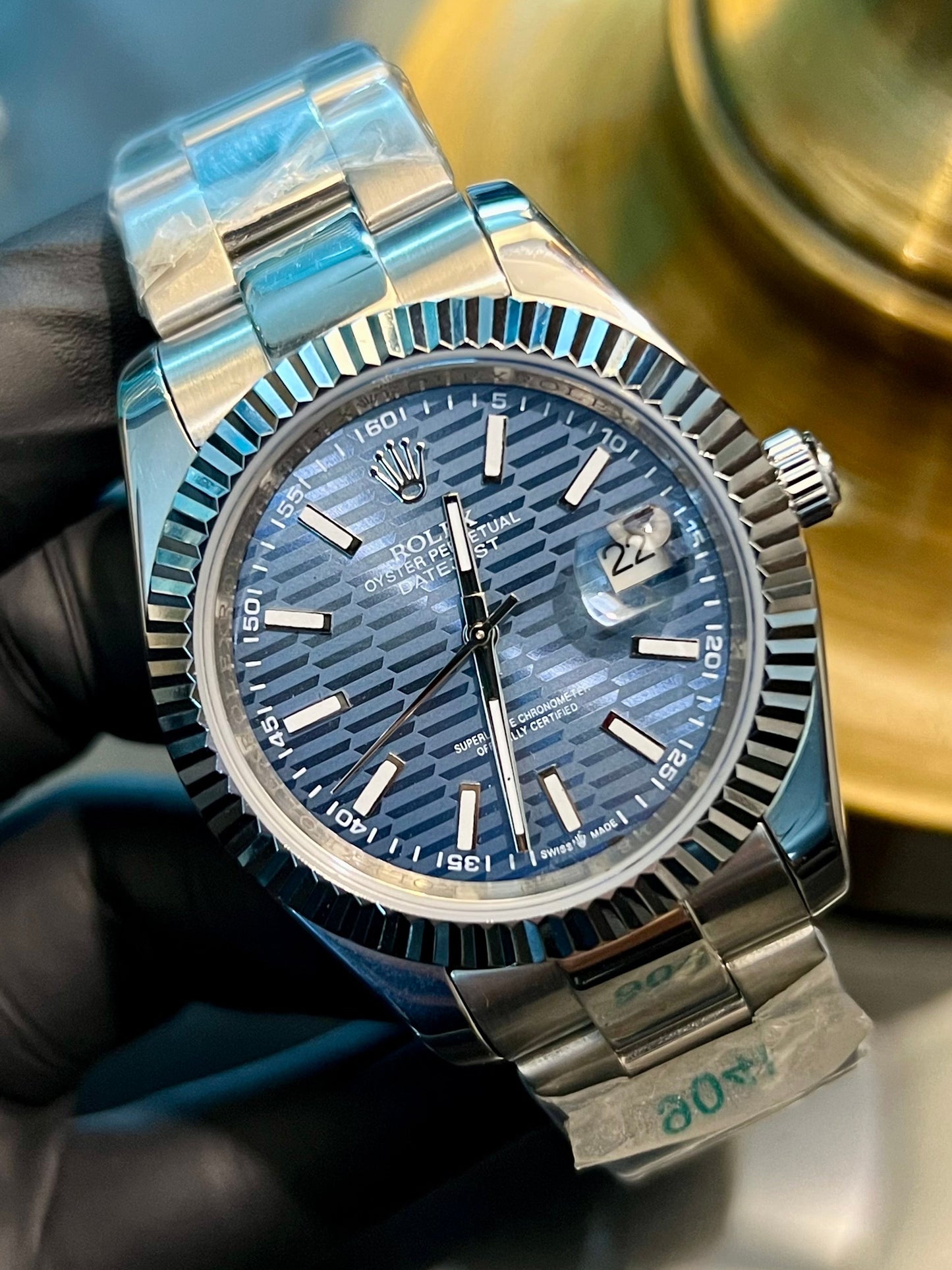 Silver Datejust Blue Texture Automatic (Italian Grade)