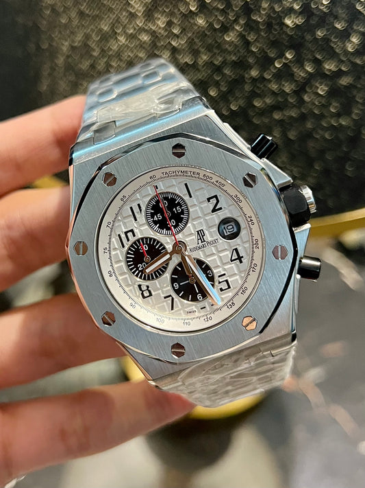 AP Silver Chronograph White Dial